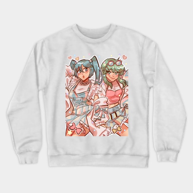 Digital Stars Hatsune Miku and Gumi Crewneck Sweatshirt by Anarha